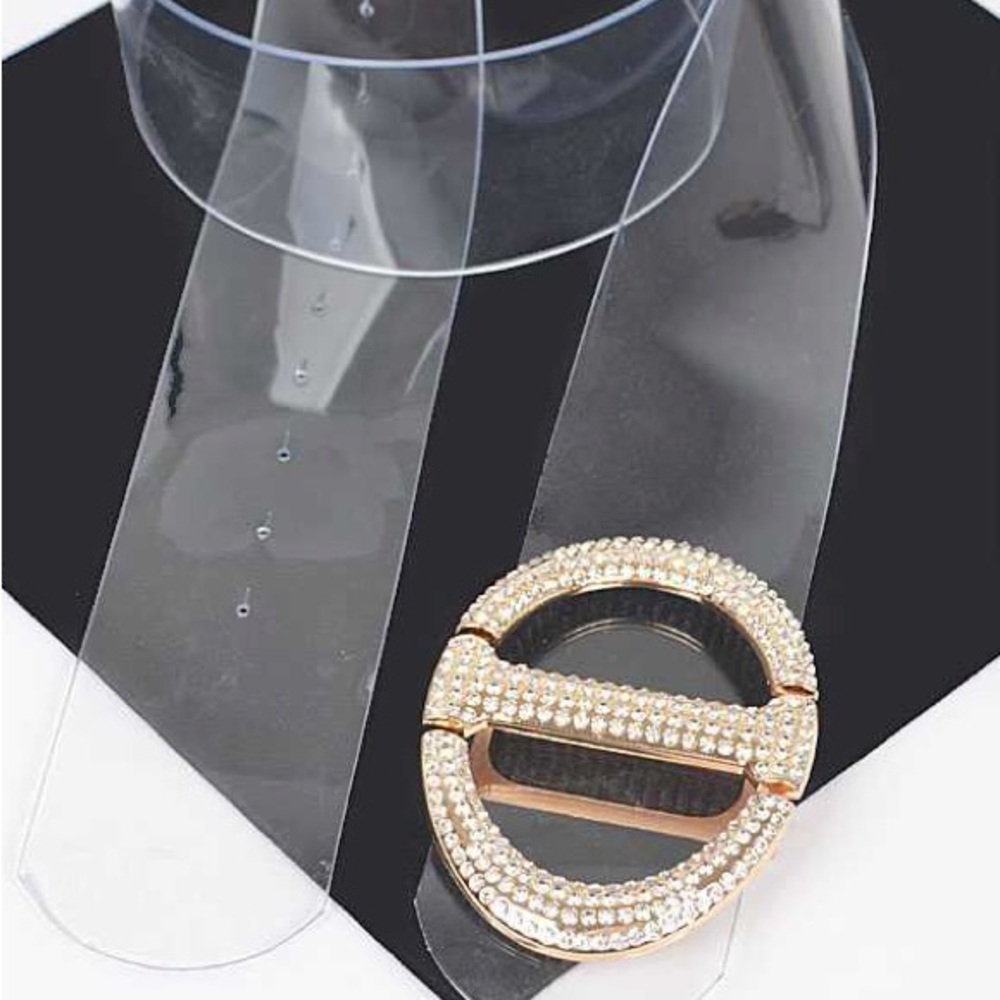 Plus Size Rhinestone Clear Statement Belt - Picture 4 of 4